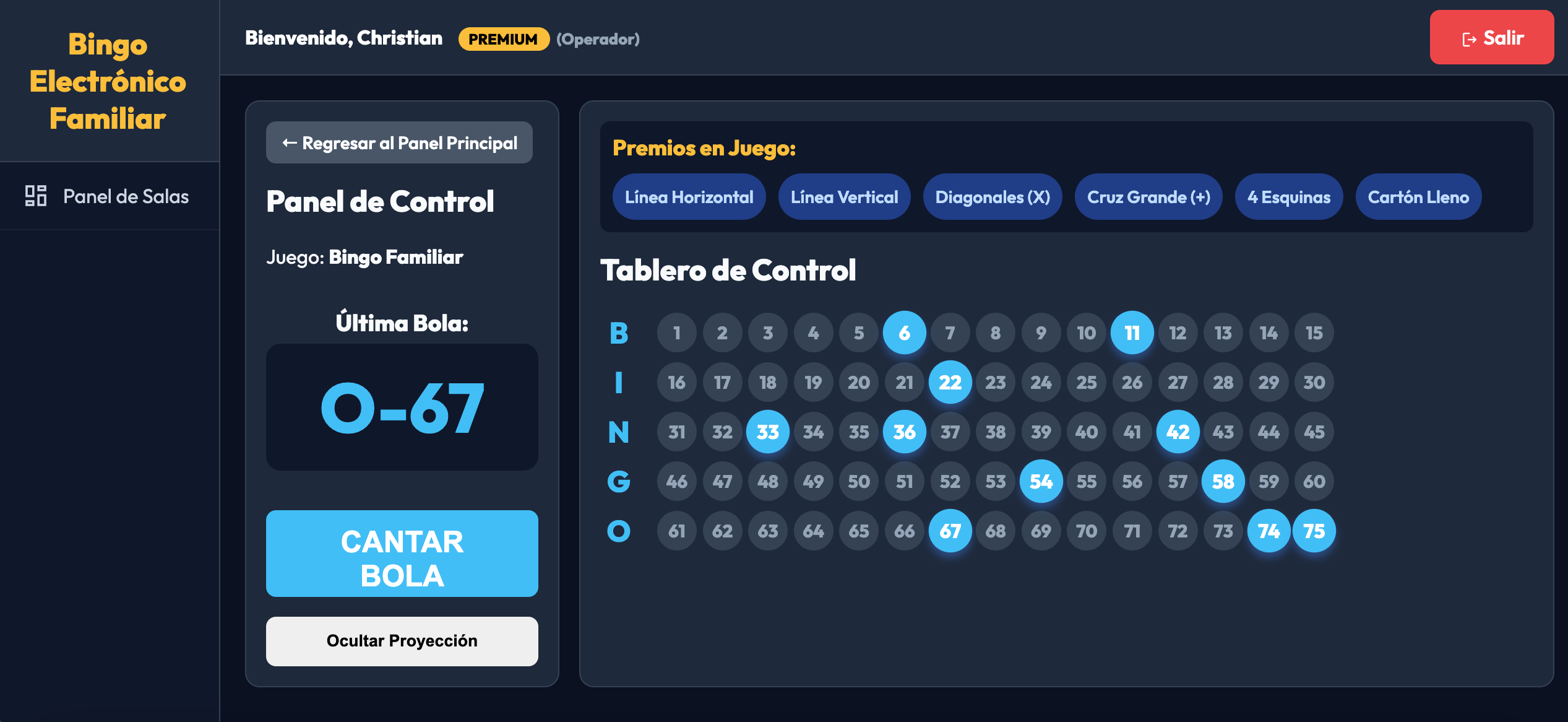 Panel de Operador